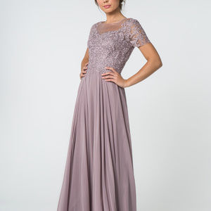 Illusion Neck Long Prom Dress GSGL2813